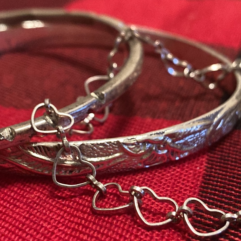 Bundled Three Bracelets!Two Silver Bangles And On… - image 3